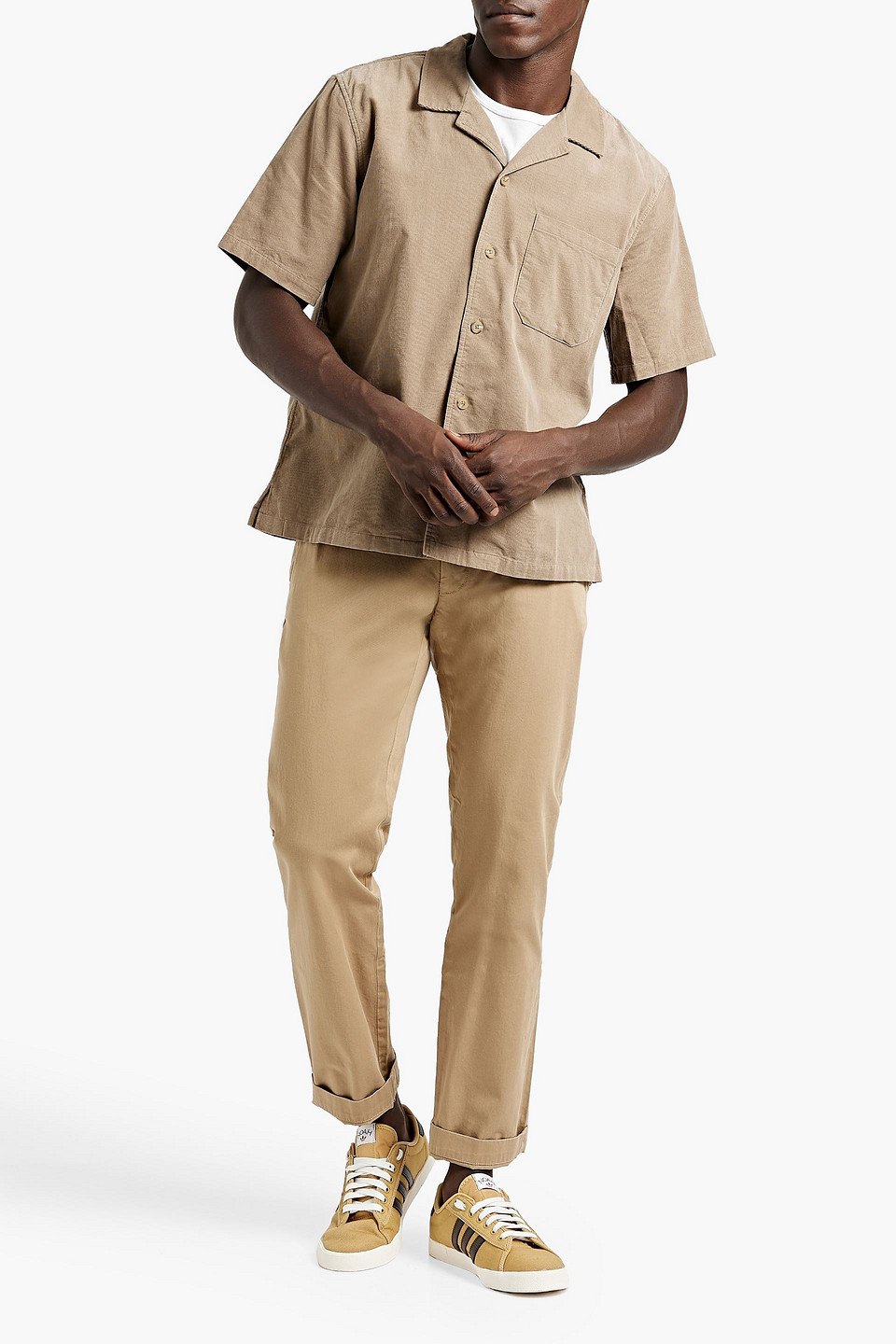 Shop Frame Cotton-corduroy Shirt In Beige