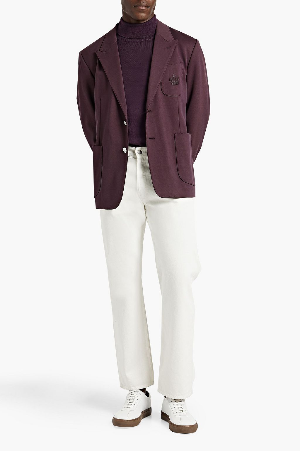 DOLCE&GABBANA Embroidered cotton-blend jersey blazer