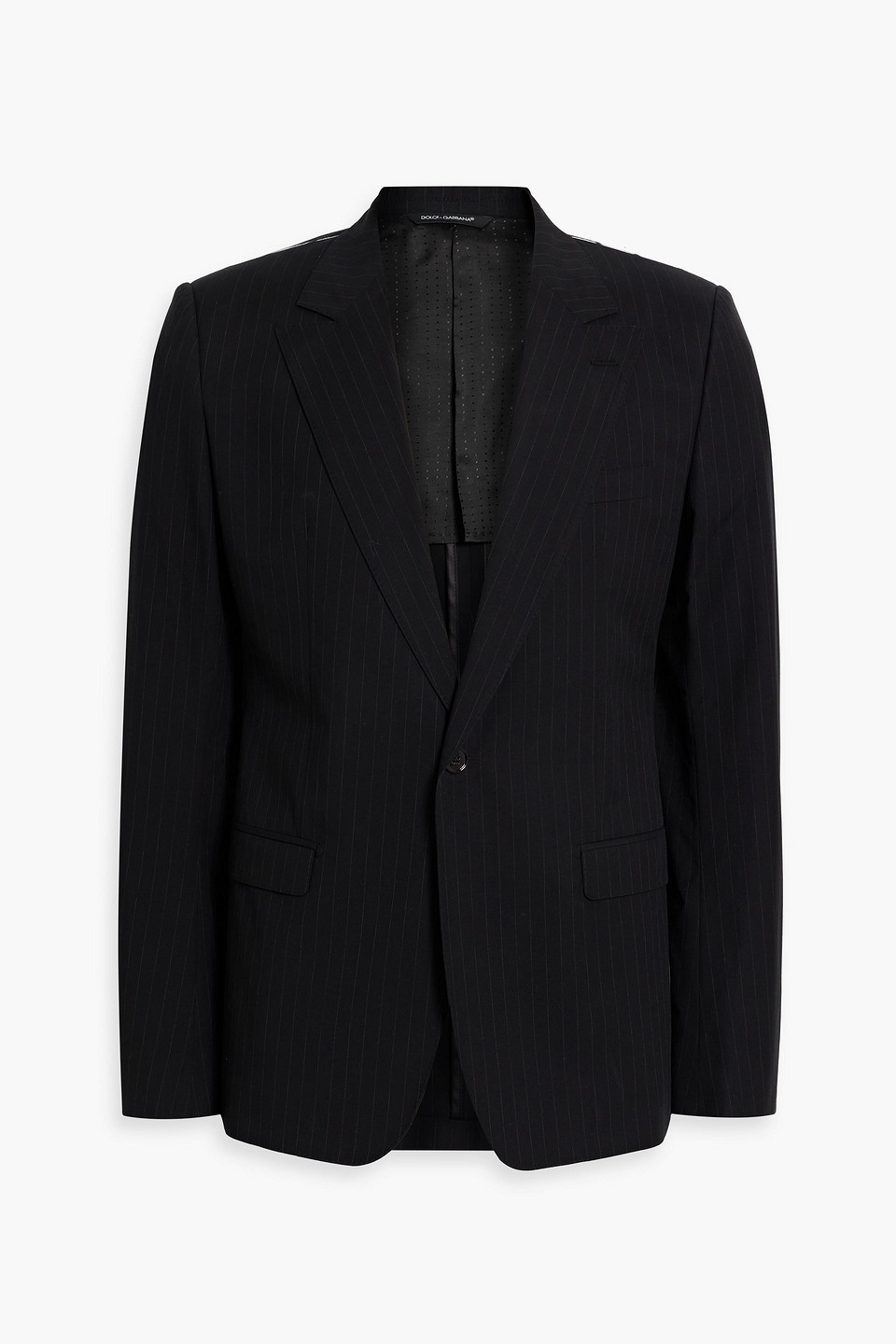 Dolce & Gabbana Black Polka Dotted Cotton Blazer Jacket In Black