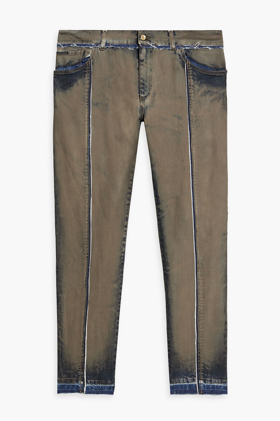 Dolce & Gabbana Distressed Denim Jeans In Taupe