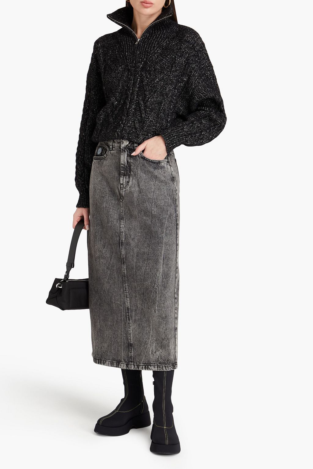 HOLZWEILER Denim midi skirt
