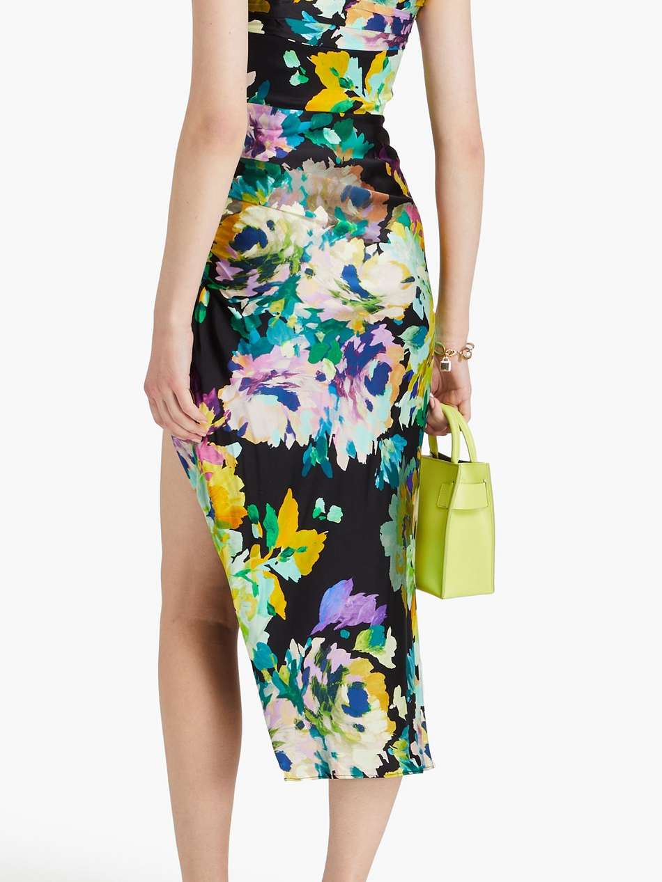 skyler draped floral-print silk-satin midi dress