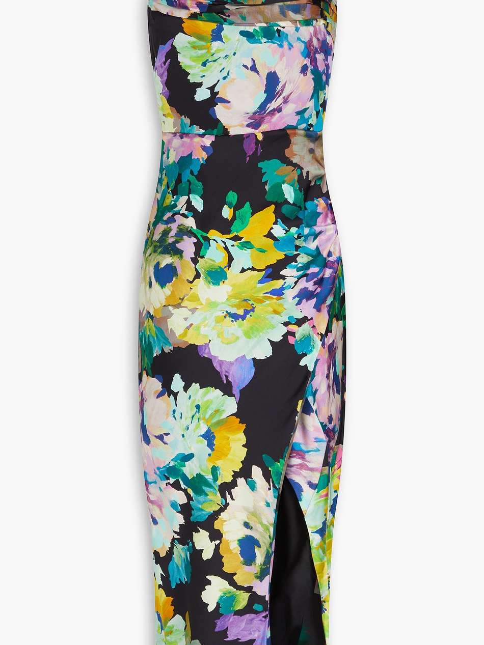 skyler draped floral-print silk-satin midi dress