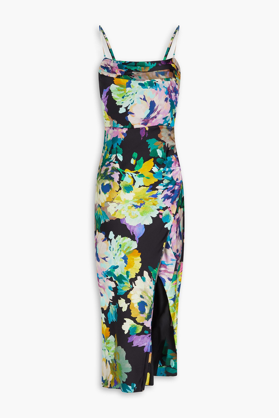 Nicholas Skyler Draped Floral-print Silk-satin Midi Dress In Black | ModeSens Nicholas Skyler Draped Floral-print Silk-satin Midi Dress In Black | ModeSens