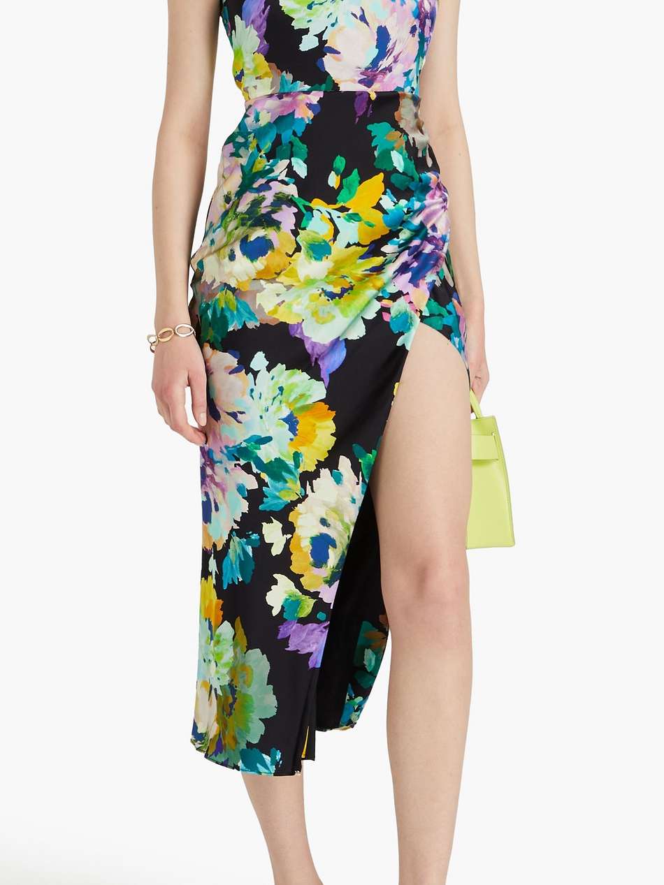skyler draped floral-print silk-satin midi dress