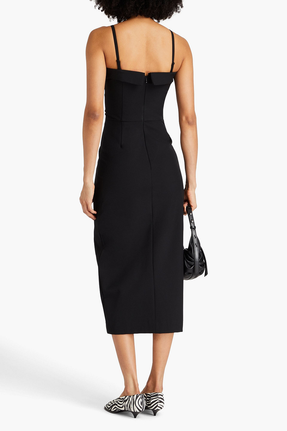 Shop Holzweiler Convertible Jersey Midi Dress In Black