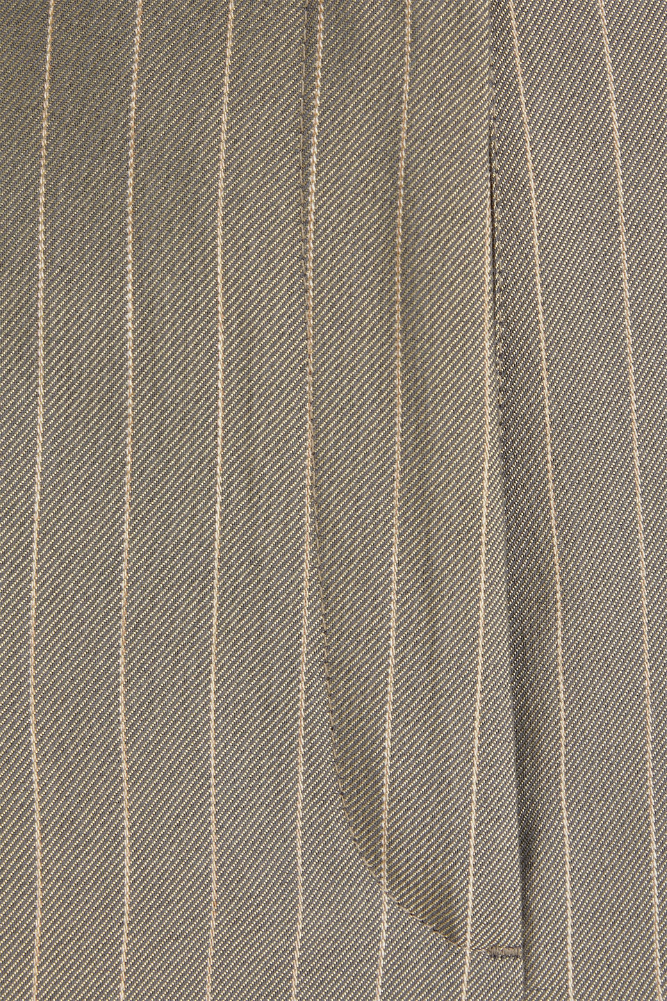 Sandro Pinstriped Twill Tapered Pants In Army Green