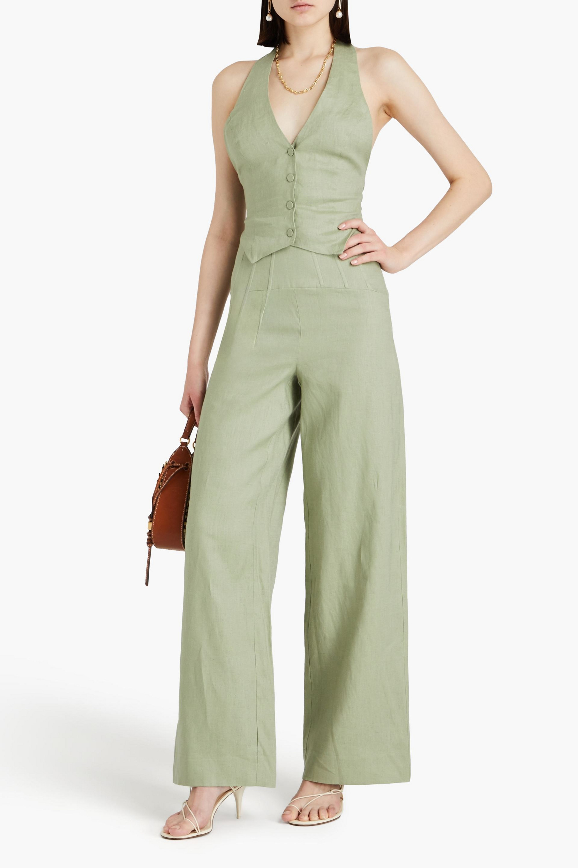 NICHOLAS Linen wide-leg pants