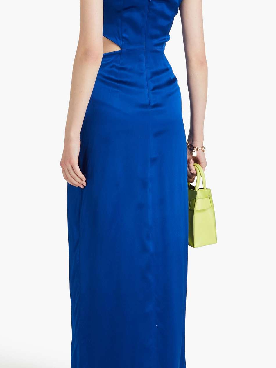 silvina twist-front cutout silk-satin gown