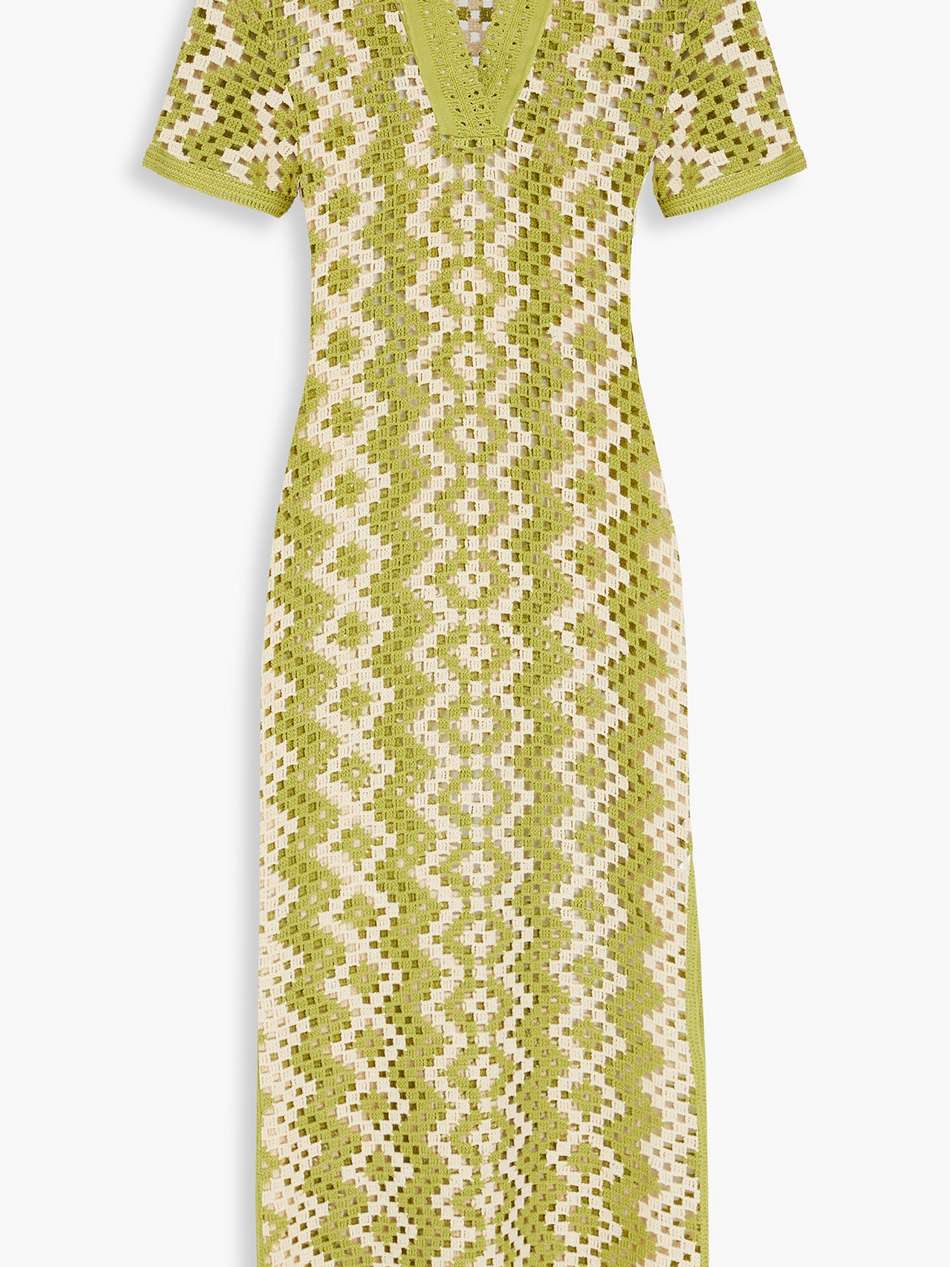 crocheted cotton midi dress
