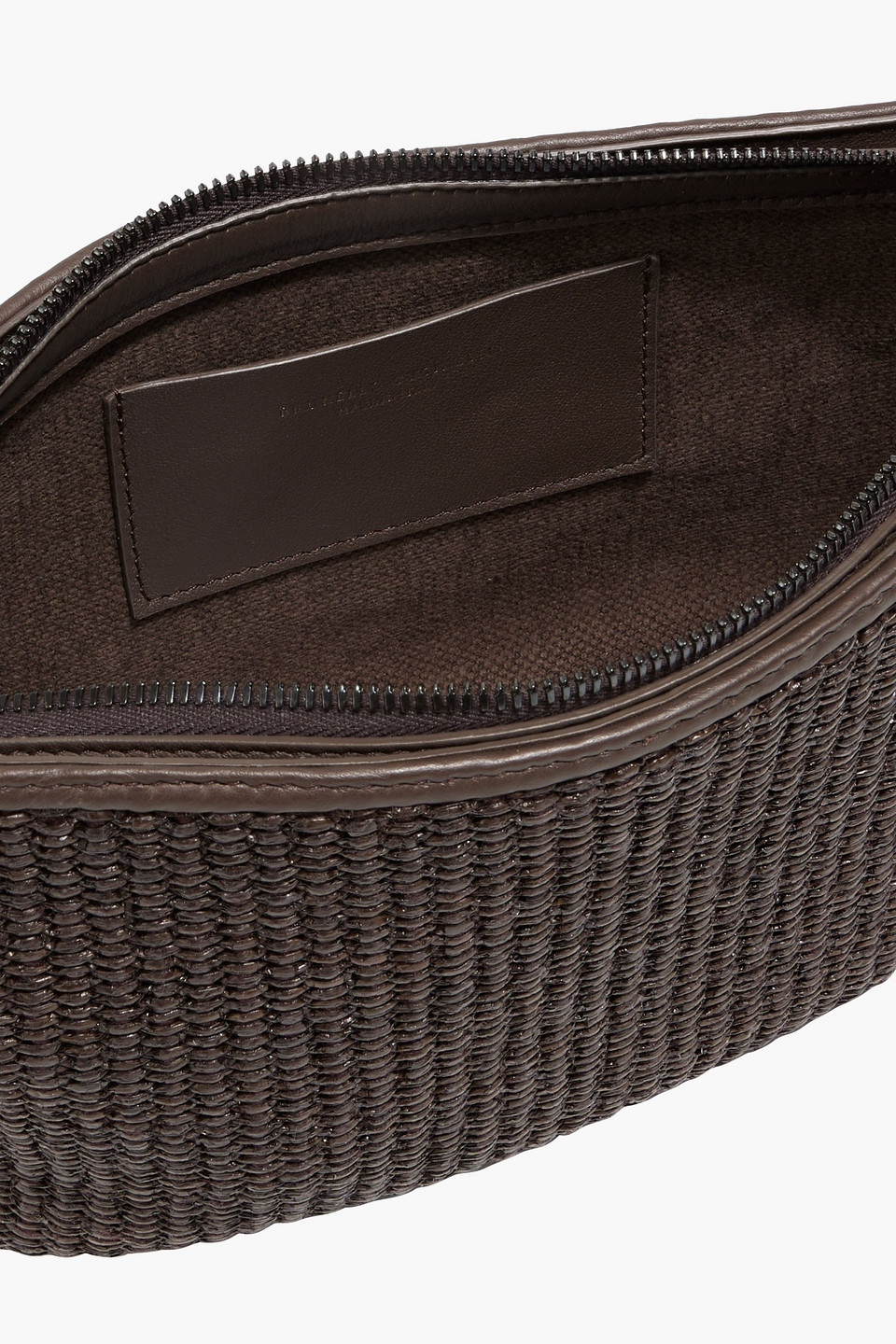 BRUNELLO CUCINELLI BEAD-EMBELLISHED FAUX RAFFIA SHOULDER BAG
