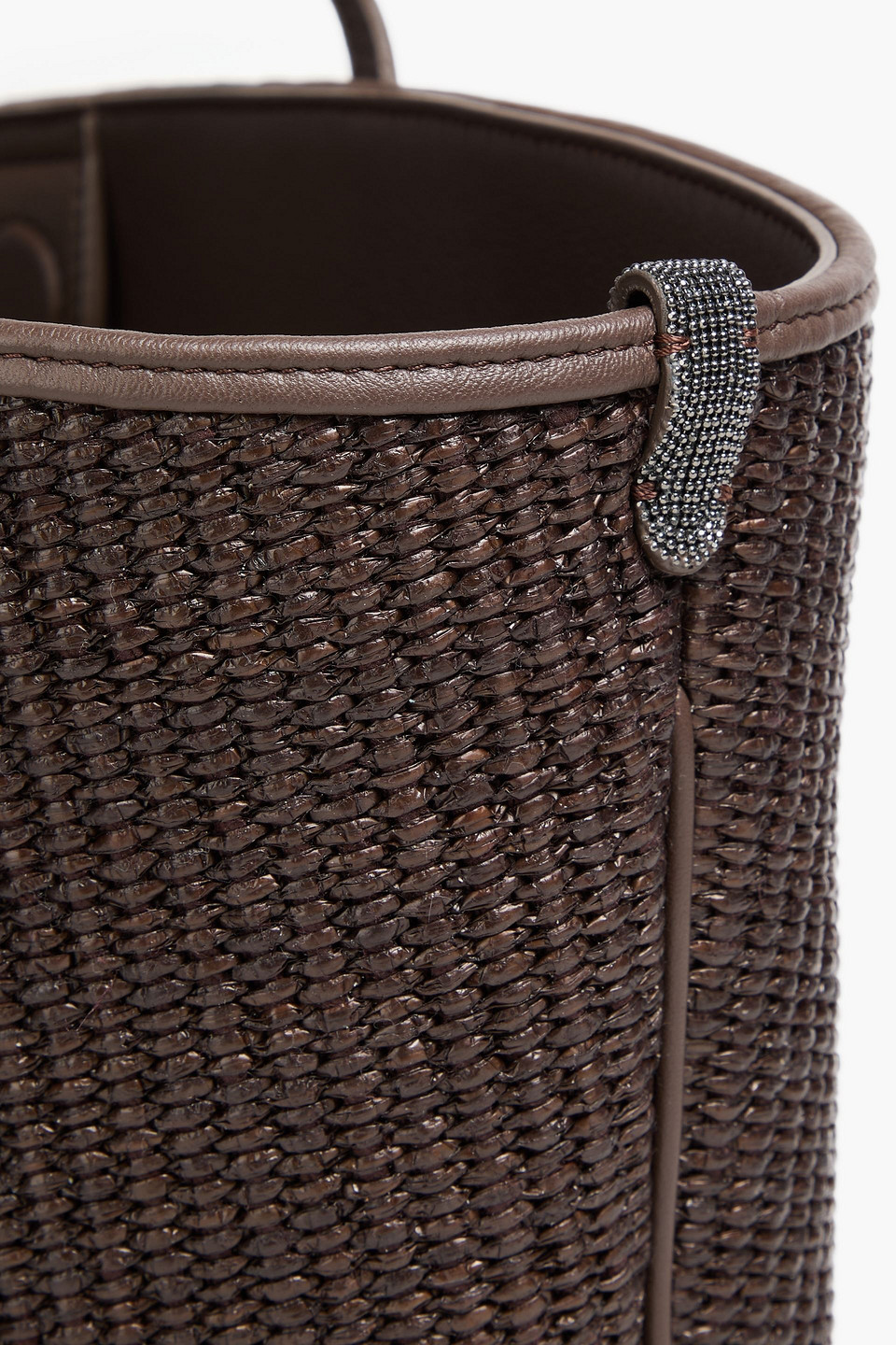 BRUNELLO CUCINELLI BEAD-EMBELLISHED FAUX RAFFIA TOTE