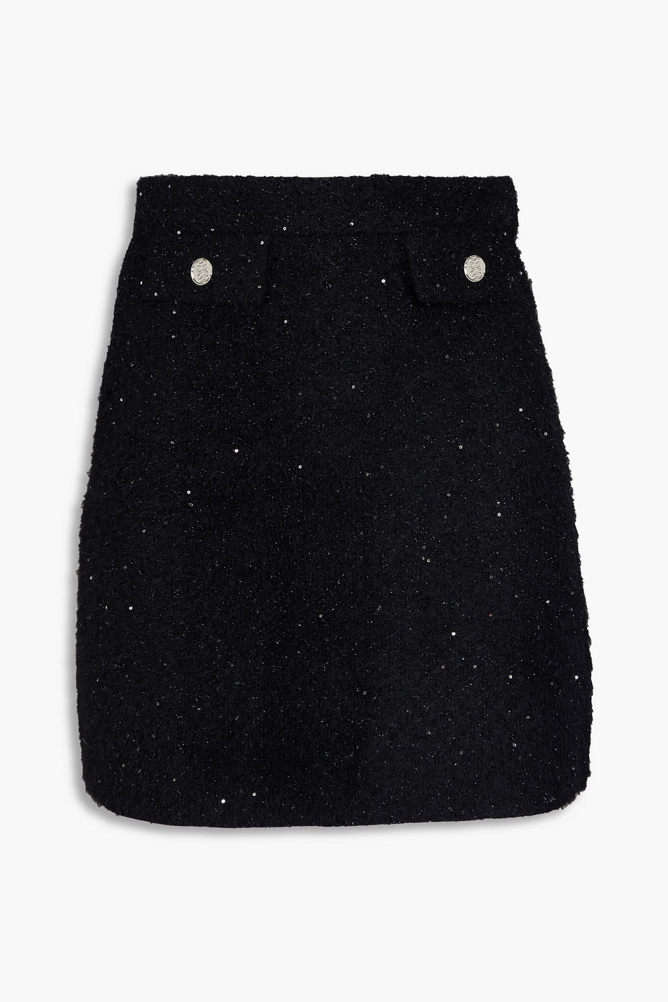 Sandro Knitted Midi Skirt In Black