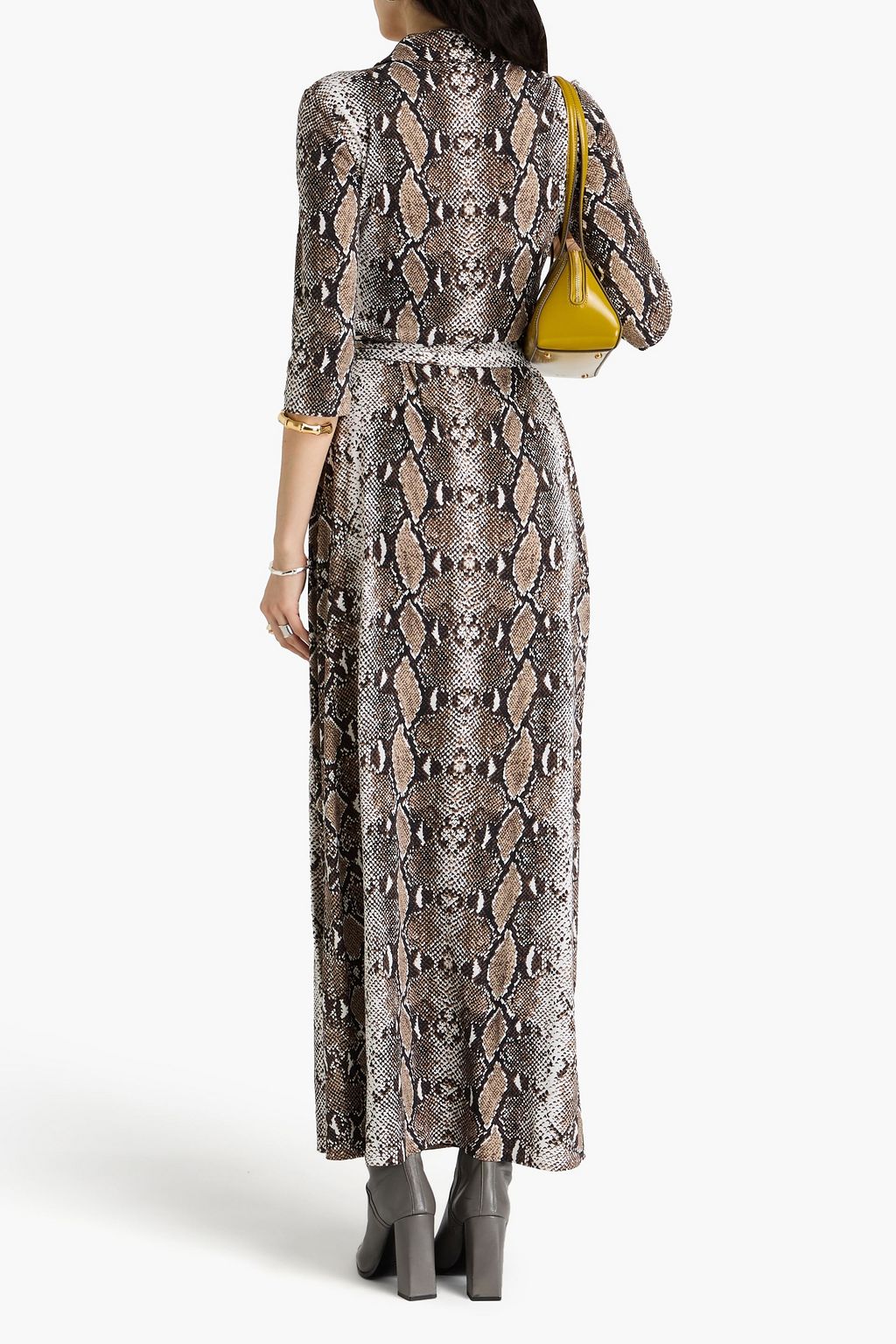 DIANE VON FURSTENBERG Abigail snake-print silk-jersey maxi wrap dress