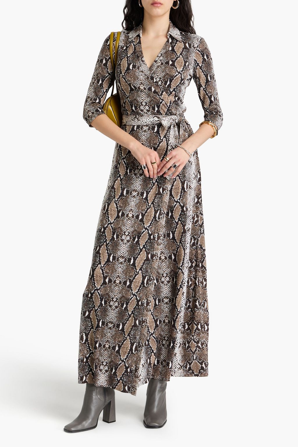 DIANE VON FURSTENBERG Abigail snake-print silk-jersey maxi wrap dress