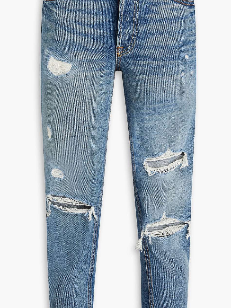 karolina petite distressed high-rise slim-leg jeans