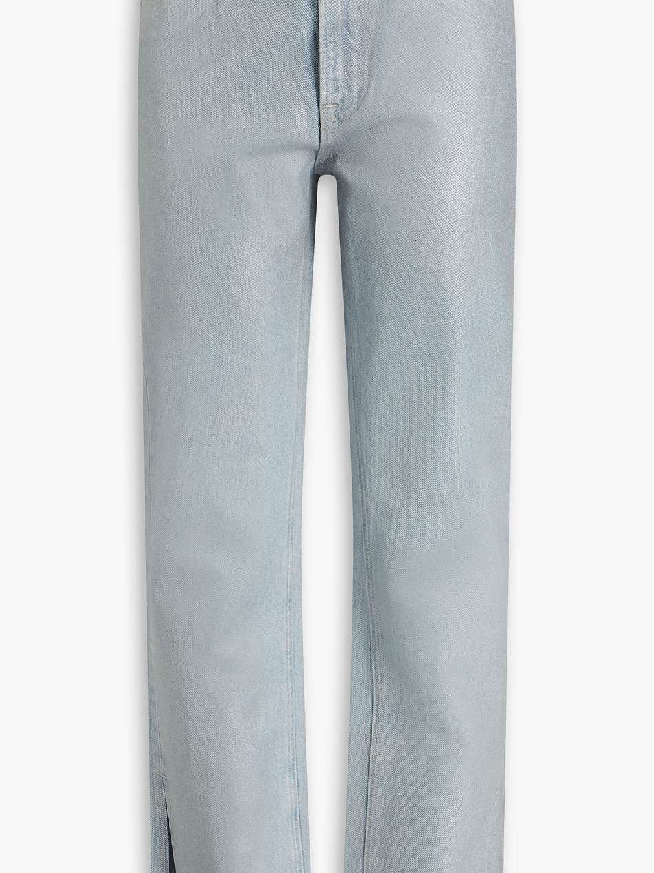 harlow coated high-rise straight-leg jeans