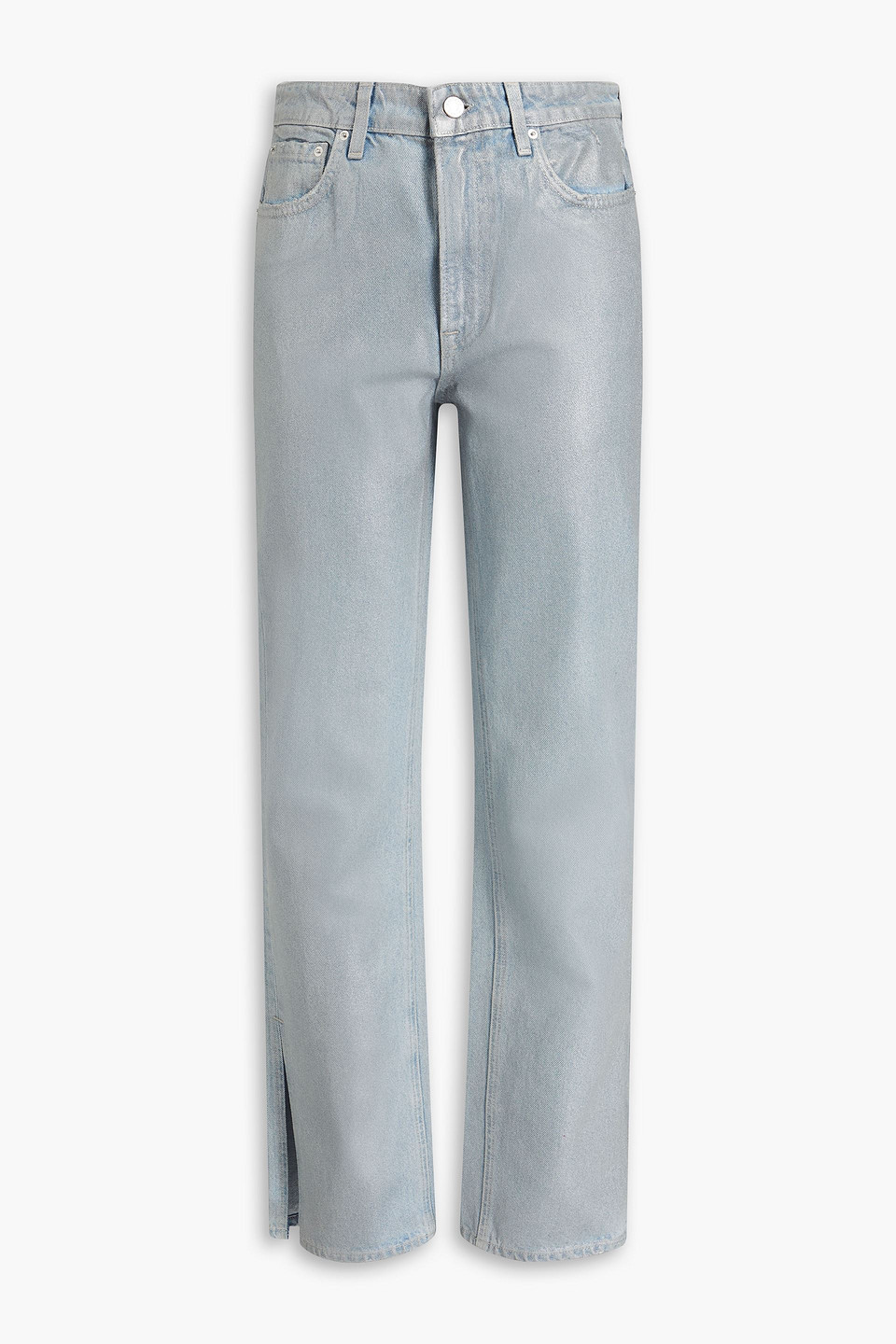 Harlow coated high-rise straight-leg jeans