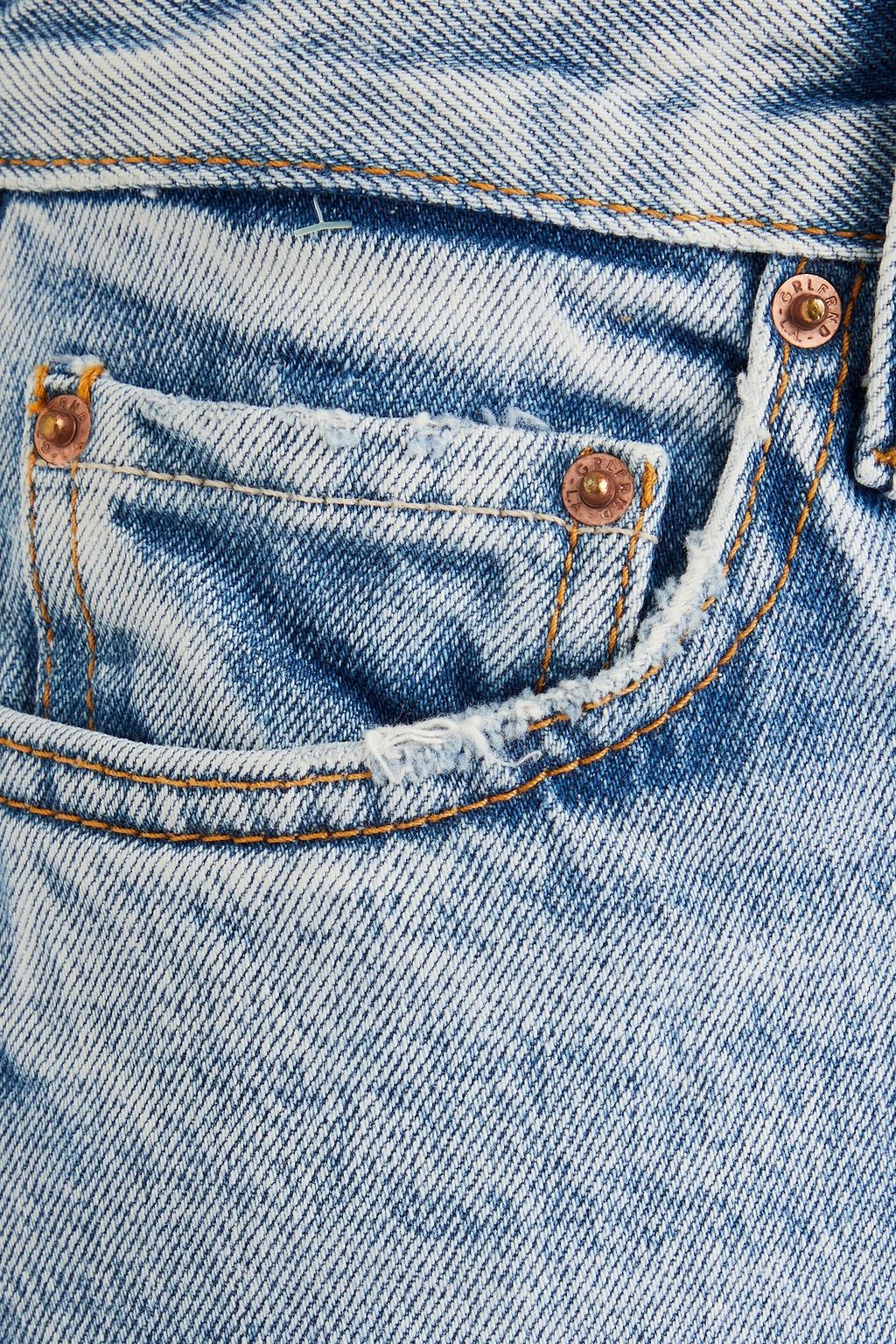 GRLFRND جينز ’’جانيس’’ بأرجل ضيقة وخصر متوسط الارتفاع بلون باهت