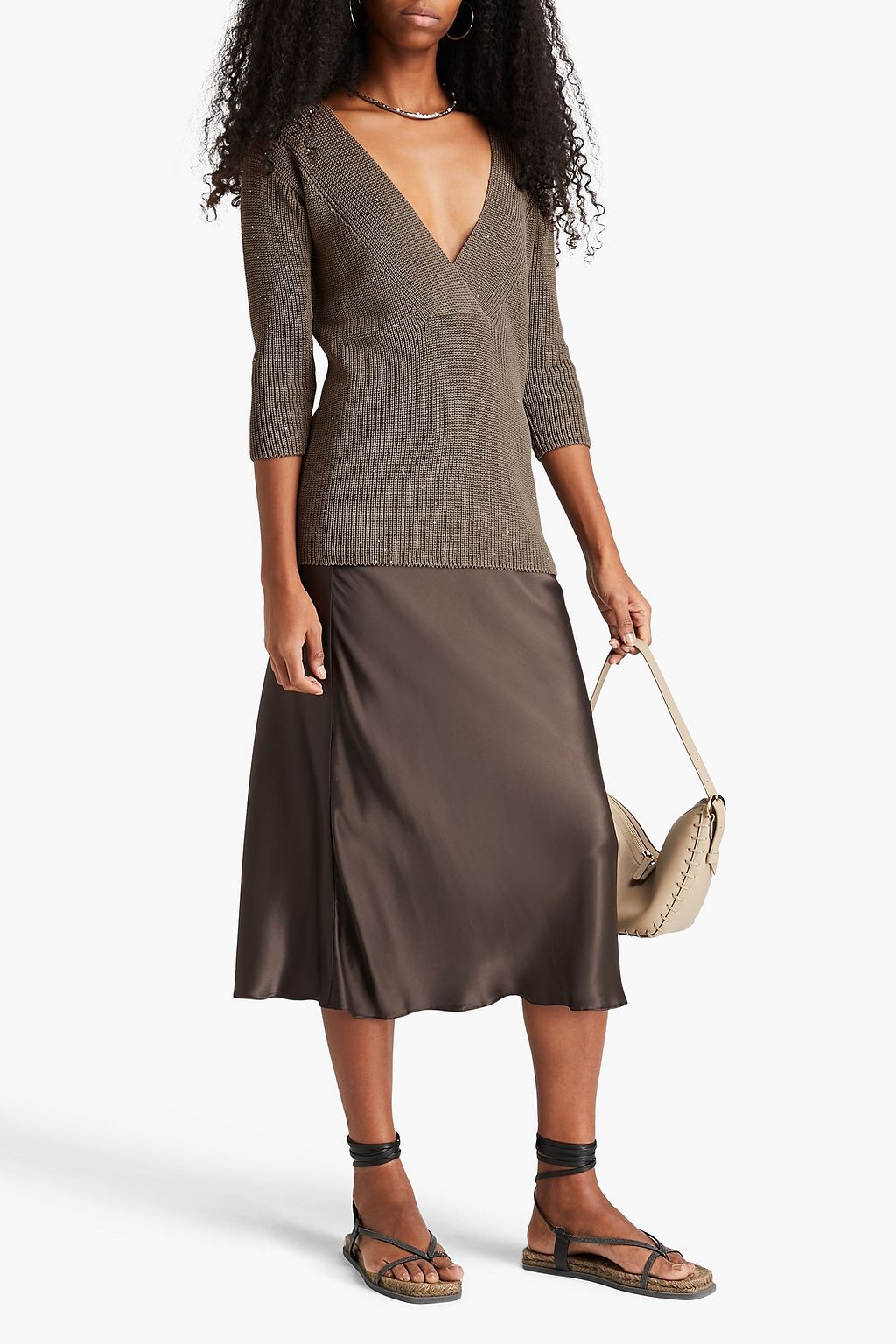GENTRYPORTOFINO Sequin-embellished cotton-blend sweater
