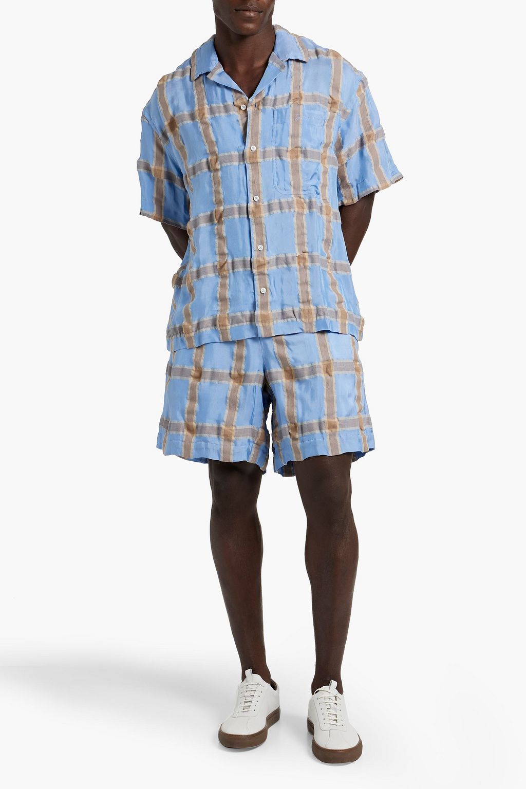 JACQUEMUS Checked seersucker shorts