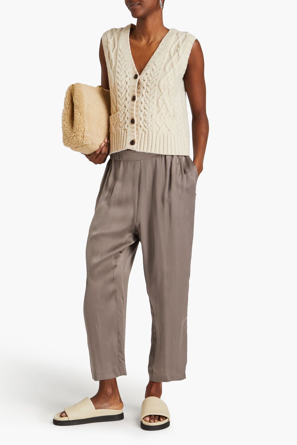 GENTRYPORTOFINO Cropped cupro tapered pants