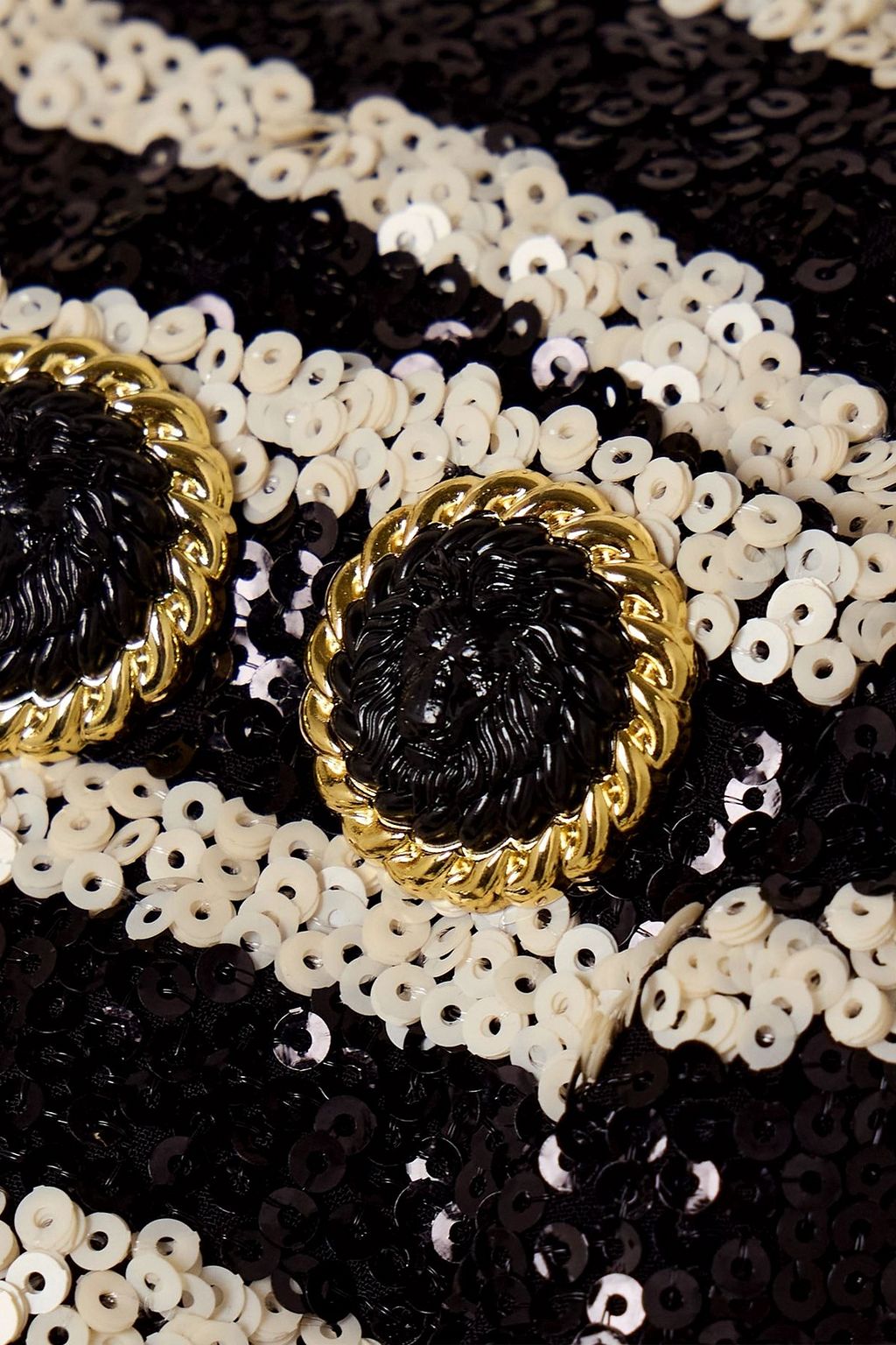 BALMAIN Sequined embellished striped crepe mini dress