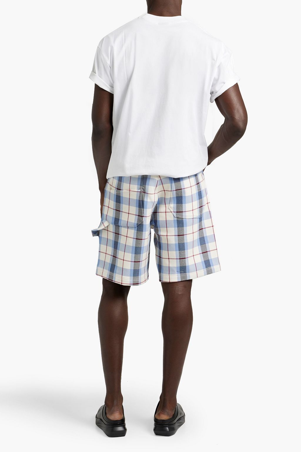 JACQUEMUS Checked cotton-blend drill shorts