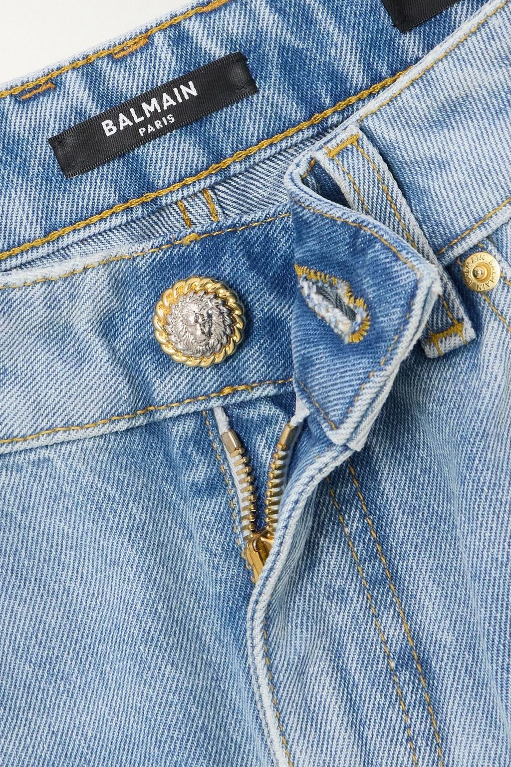 BALMAIN Distressed mid-rise flared jeans