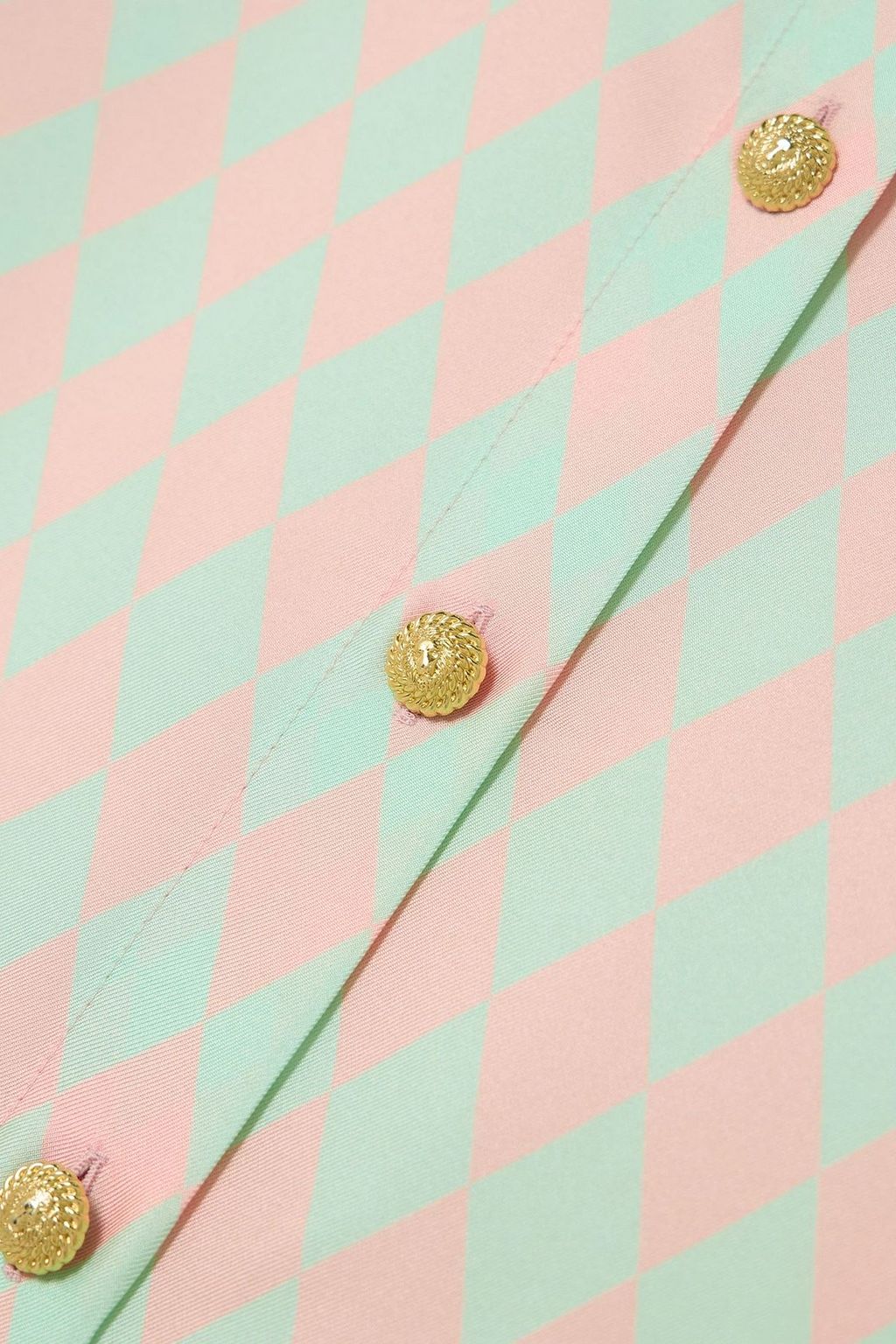 BALMAIN قميص argyle من الساتان الحريري بتصميم فضفاض