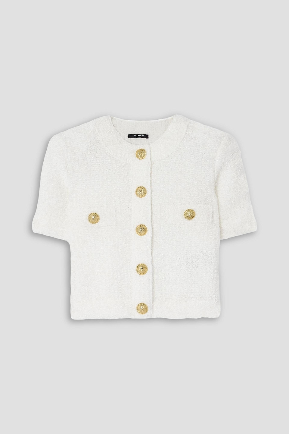Balmain Brushed-knit Cardigan In White