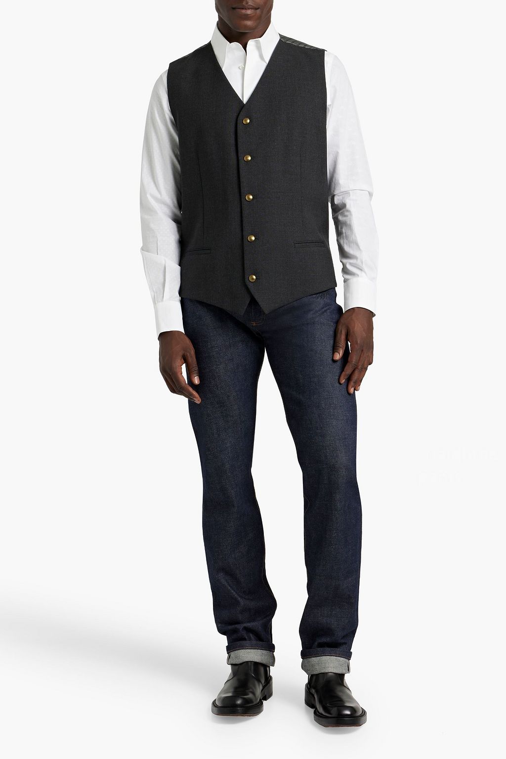 DOLCE&GABBANA Grain de poudre wool blazer and vest set