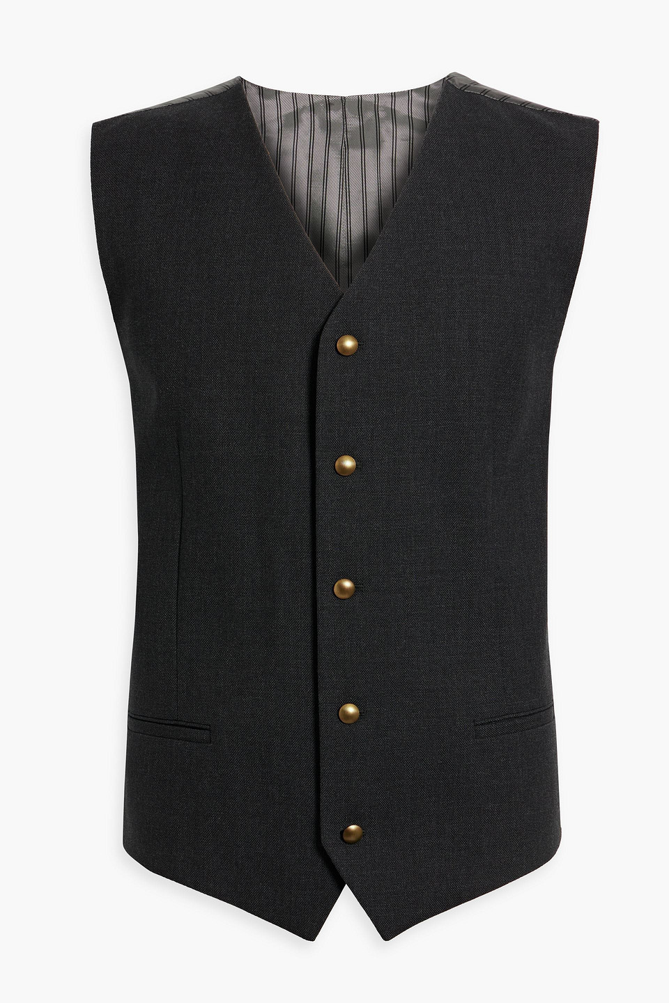 Shop Dolce & Gabbana Grain De Poudre Wool Blazer And Vest Set In Dark Gray