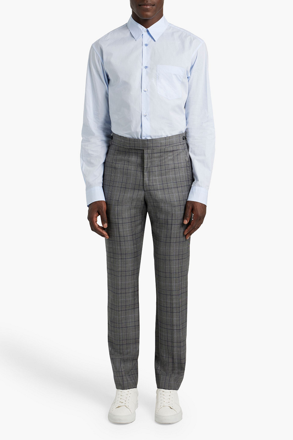 Gabriela Hearst Sebastian Slim-fit Prince Of Wales Checked Wool Suit Pants In Anthracite