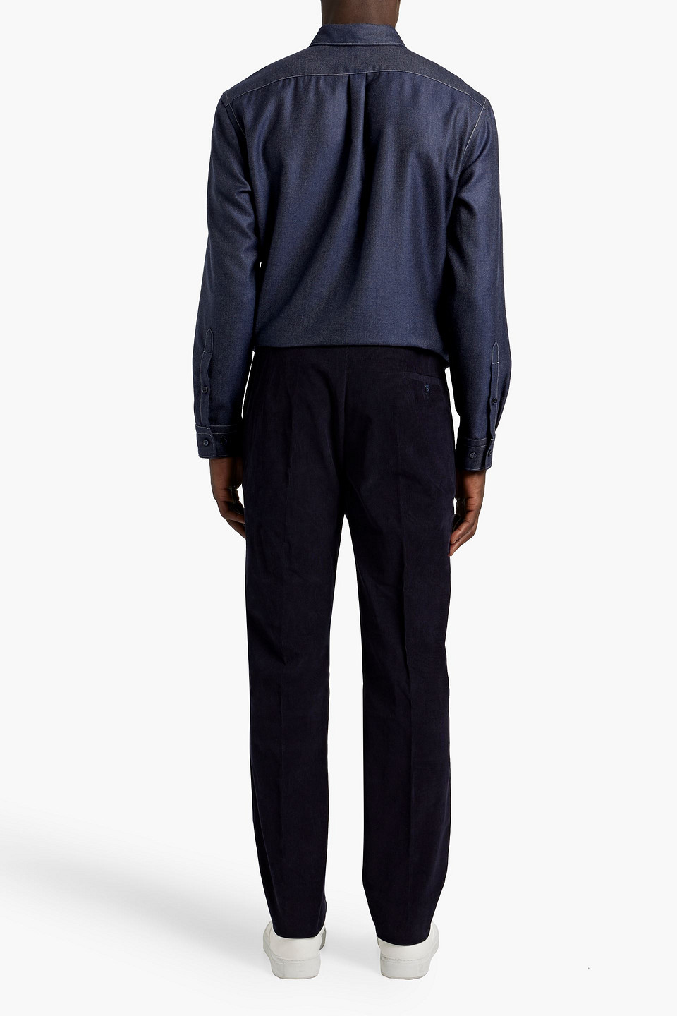 Gabriela Hearst Sebastian Cotton-corduroy Pants In Navy