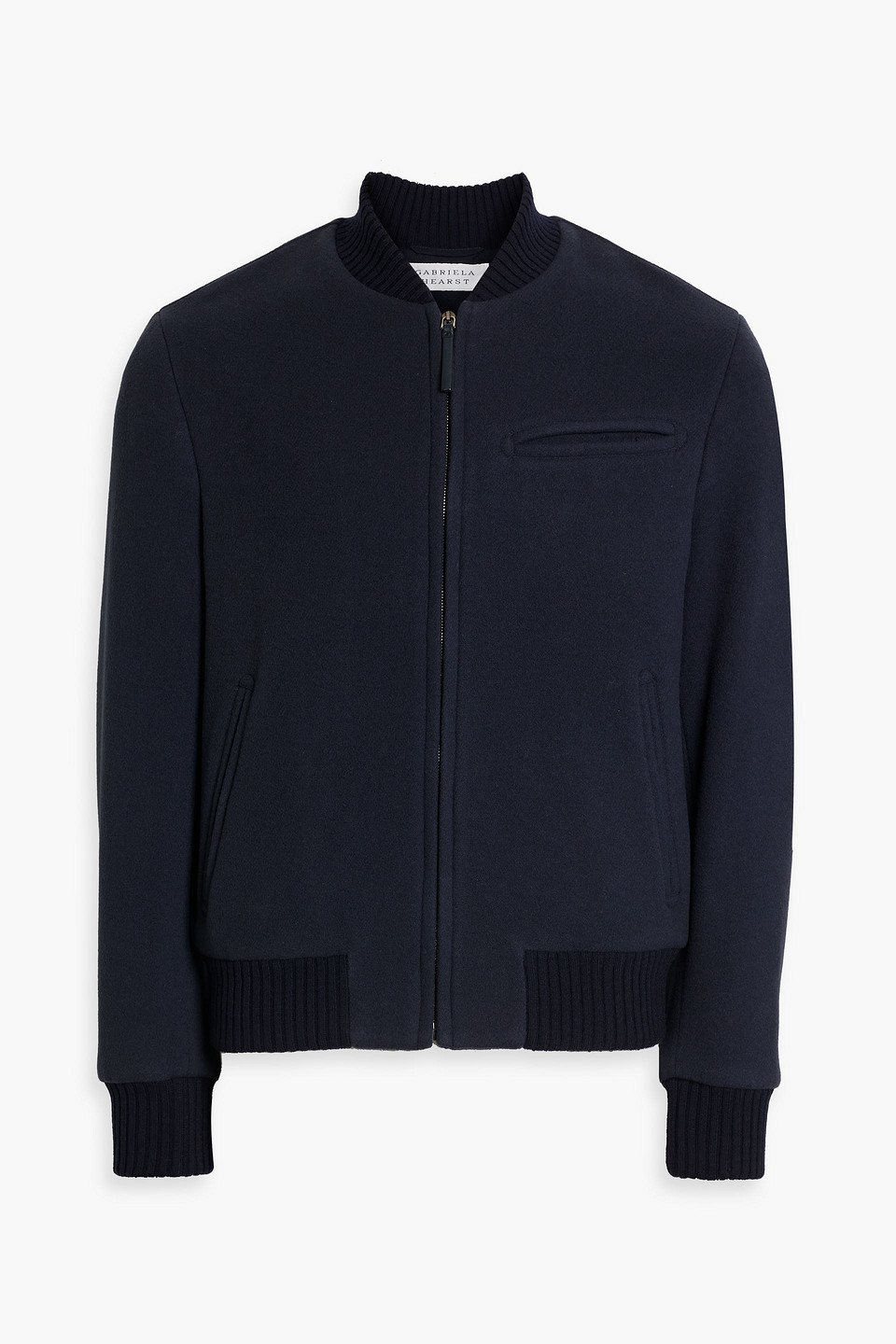 Gabriela Hearst Gregory Cashmere-felt Bomber Jacket In Navy