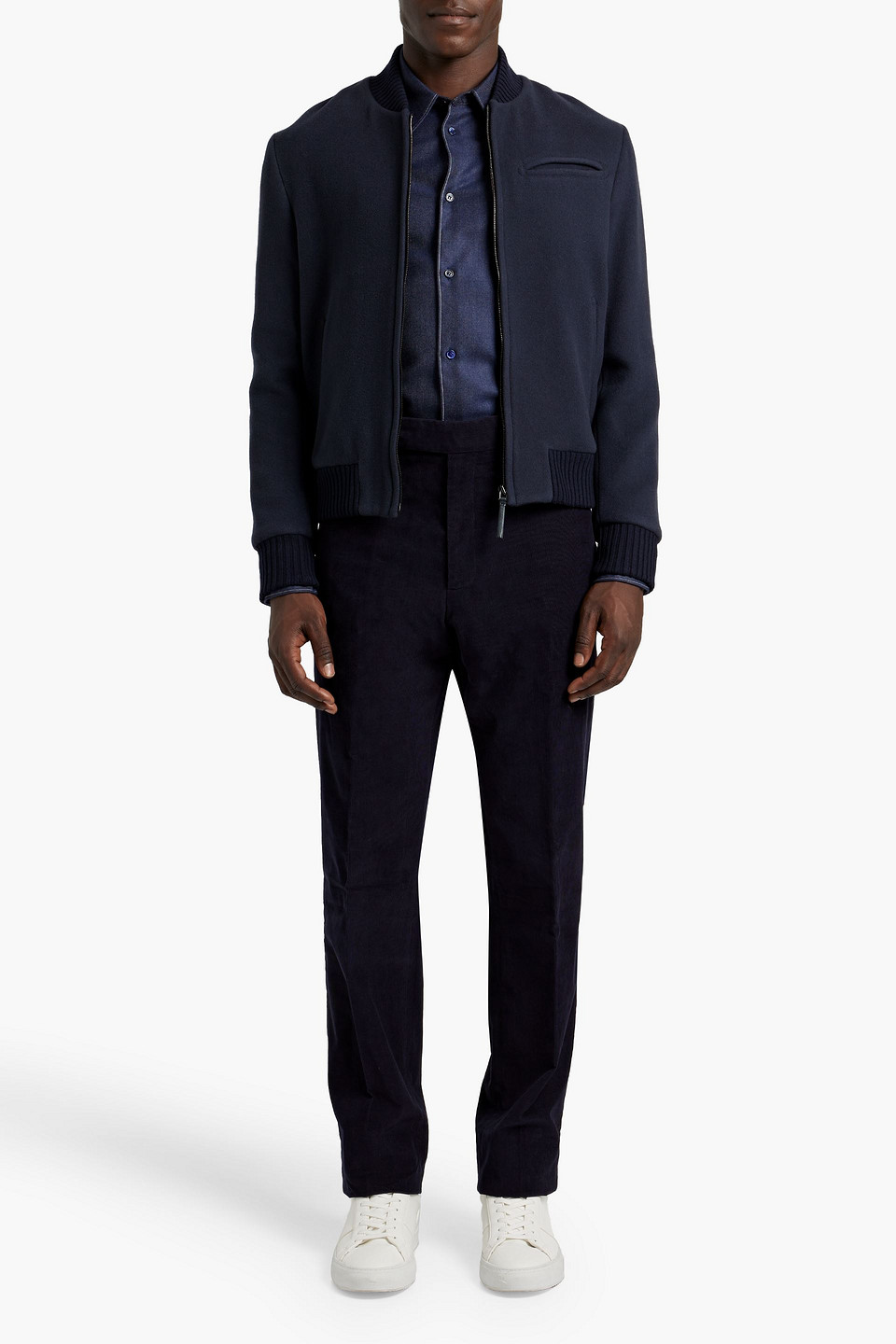 Gabriela Hearst Gregory Cashmere-felt Bomber Jacket In Navy