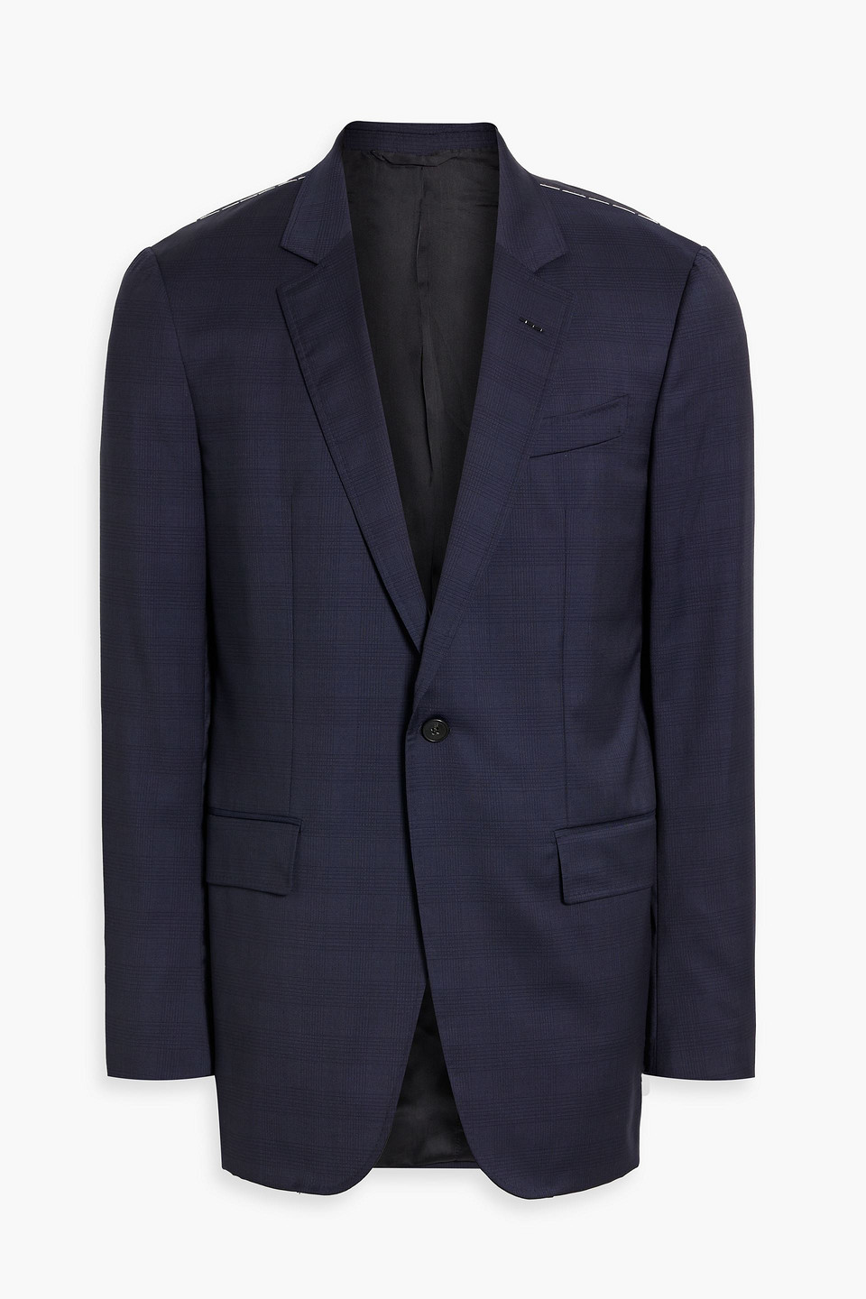 Gabriela Hearst Damien Prince Of Wales Checked Wool Suit Jacket In Navy