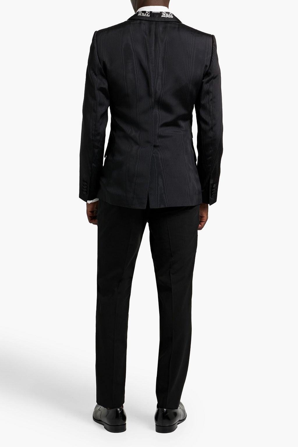 DOLCE&GABBANA Double-breasted printed moire blazer