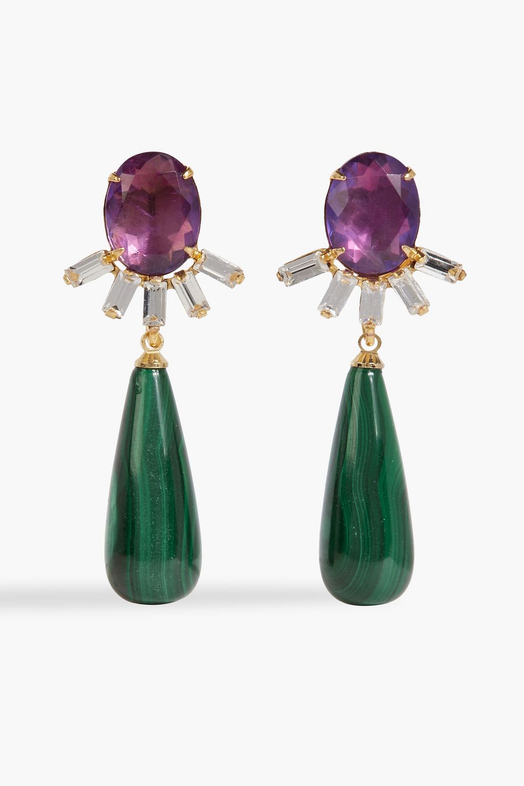 Gold tone multi stone earrings
