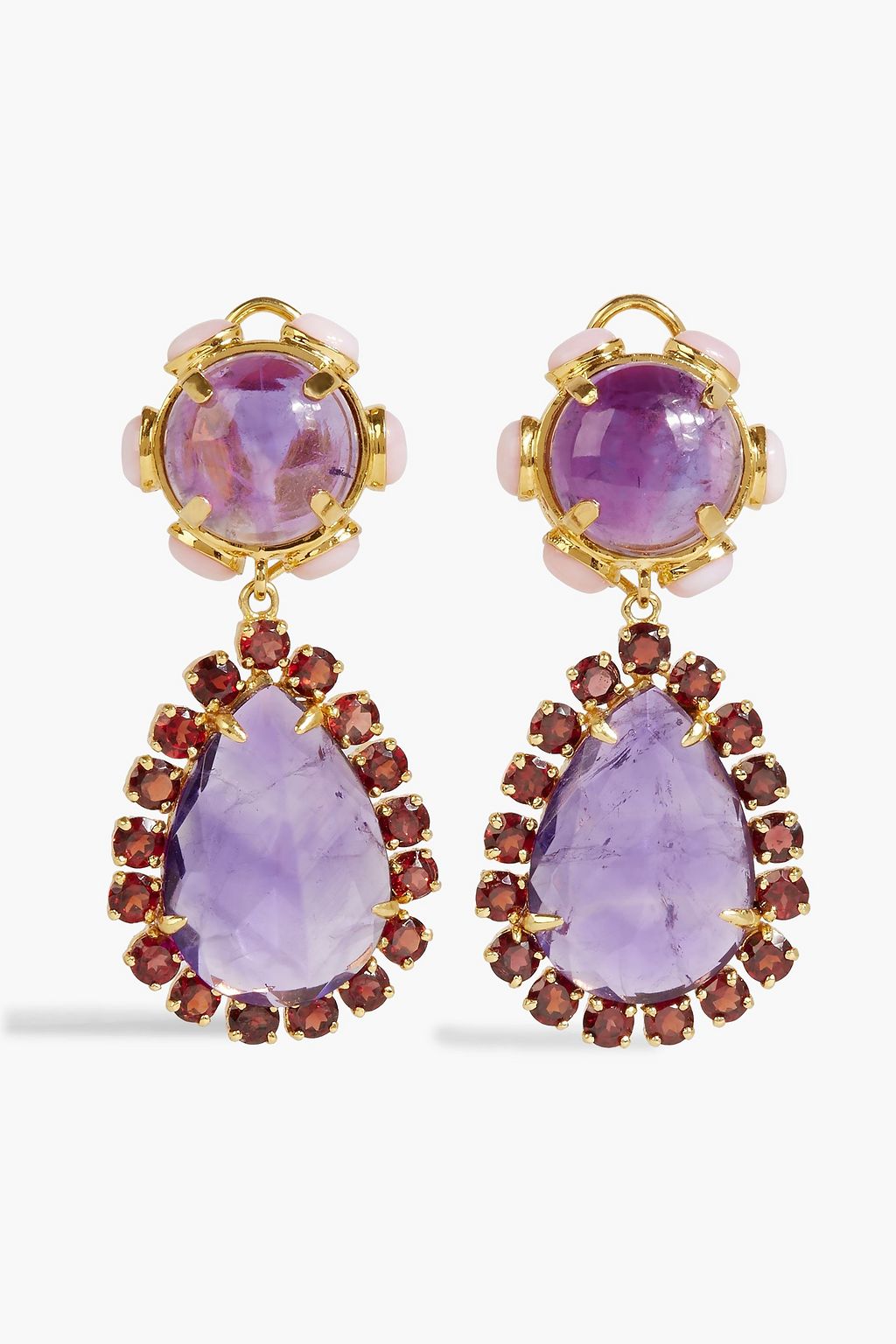 Gold tone multi stone earrings