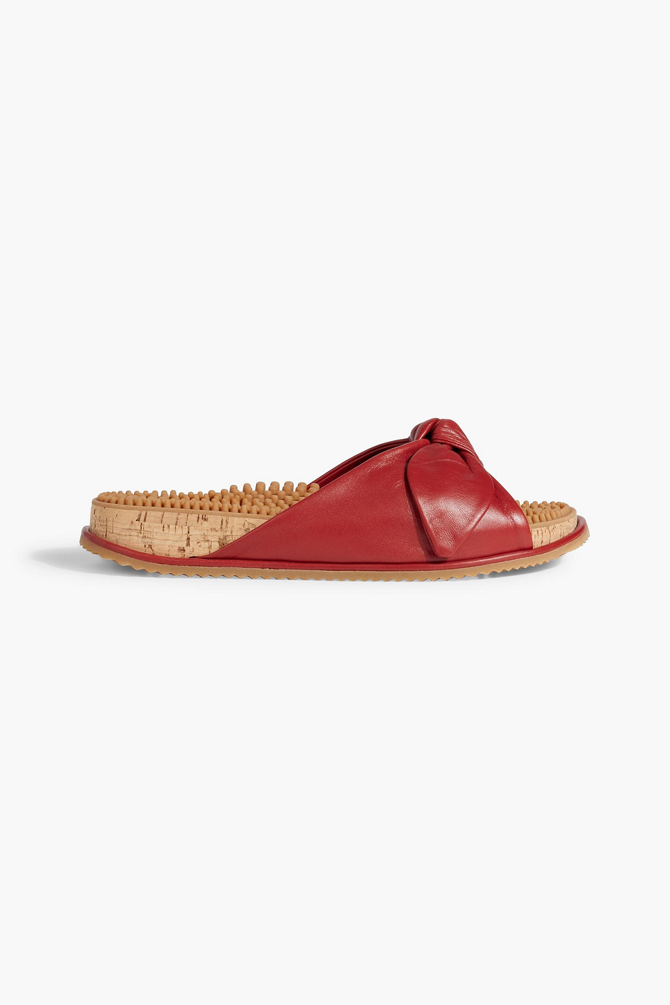 Gabriela Hearst Virgil Bow-detailed Leather Slides In Brick