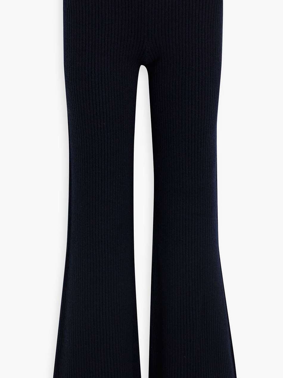 nada ribbed cashmere and silk-blend flared pants