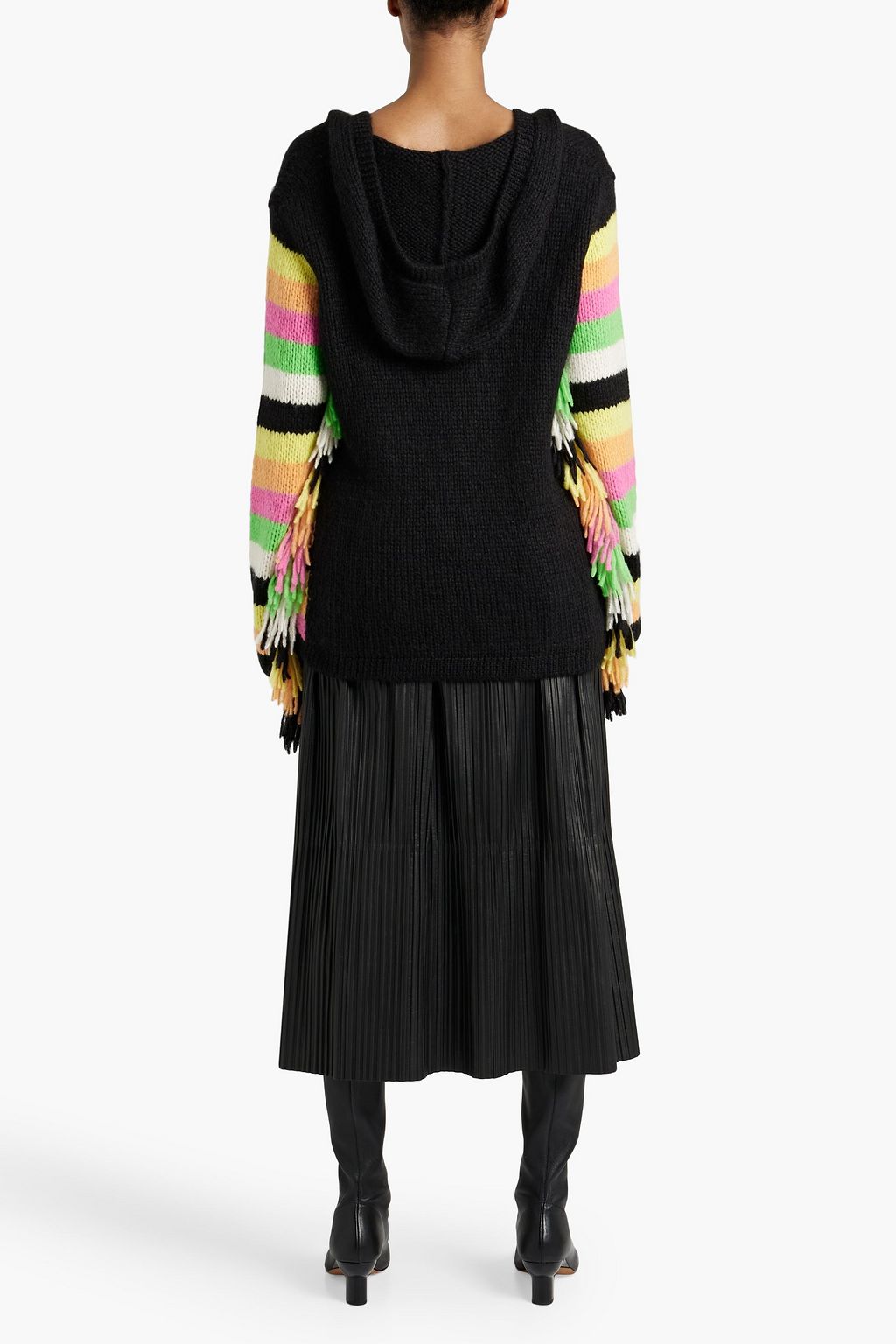 GABRIELA HEARST Alessio fringed striped cashmere hoodie