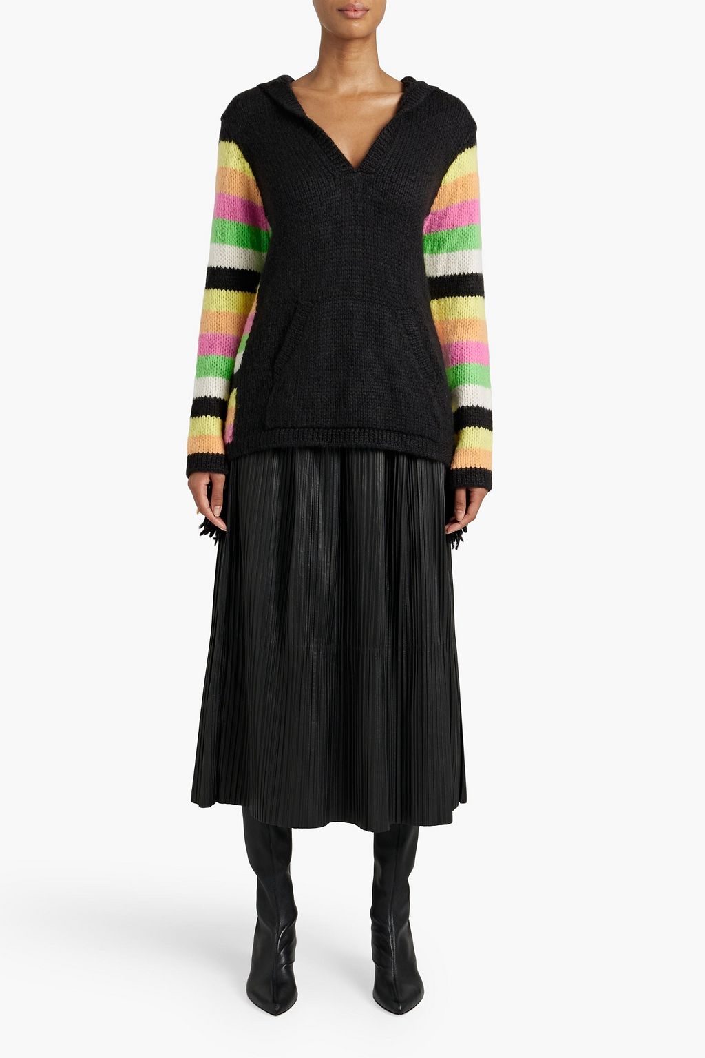 GABRIELA HEARST Alessio fringed striped cashmere hoodie
