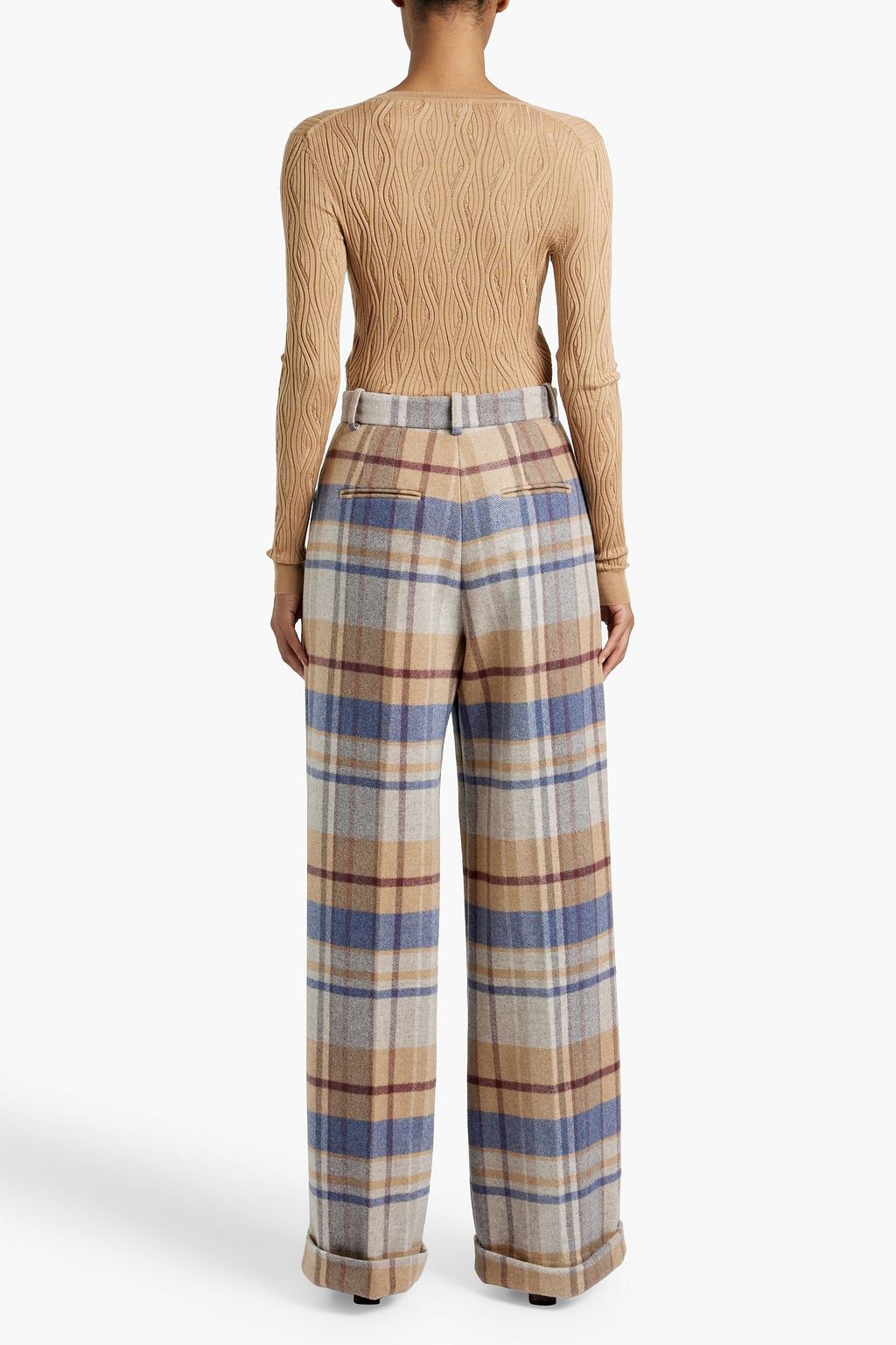 GABRIELA HEARST Noah checked cashmere-tweed wide-leg pants