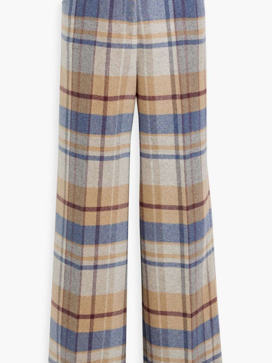 noah checked cashmere-tweed wide-leg pants