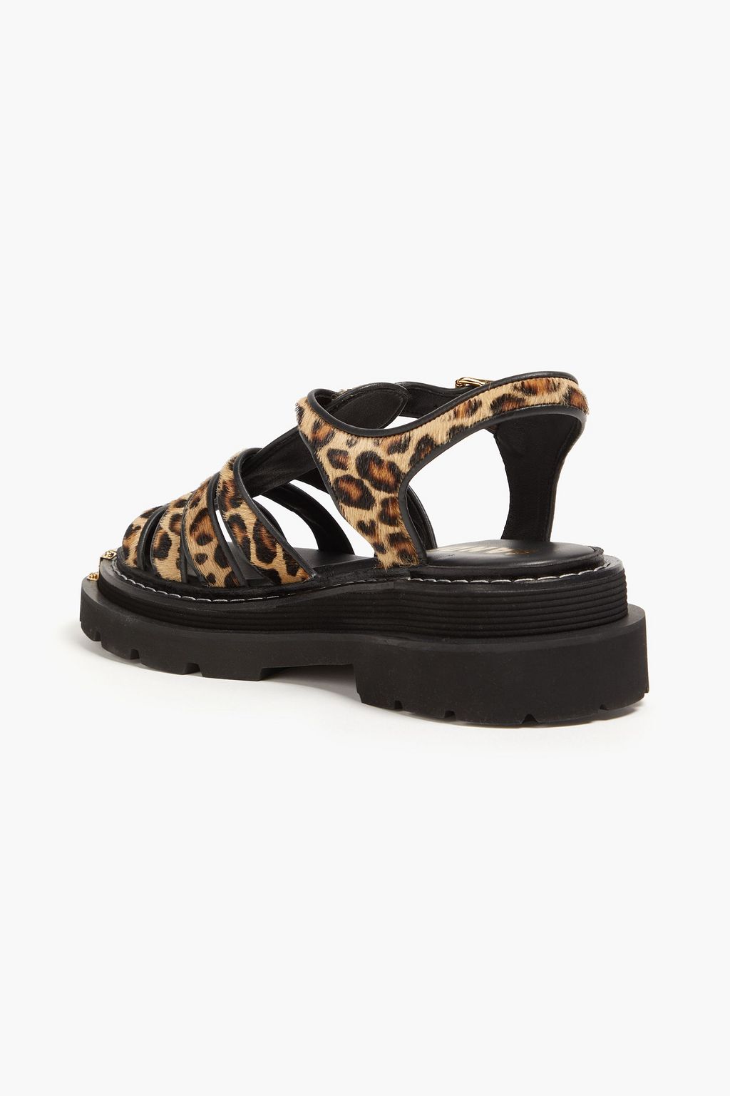 SANDRO Leopard-print calf hair sandals