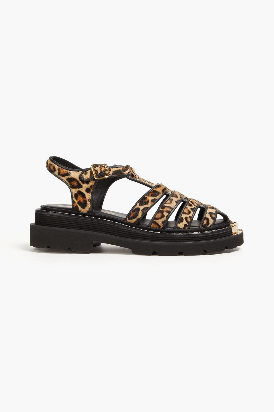 Sandro Leopard-print Calf-hair Sandals In Animal Print