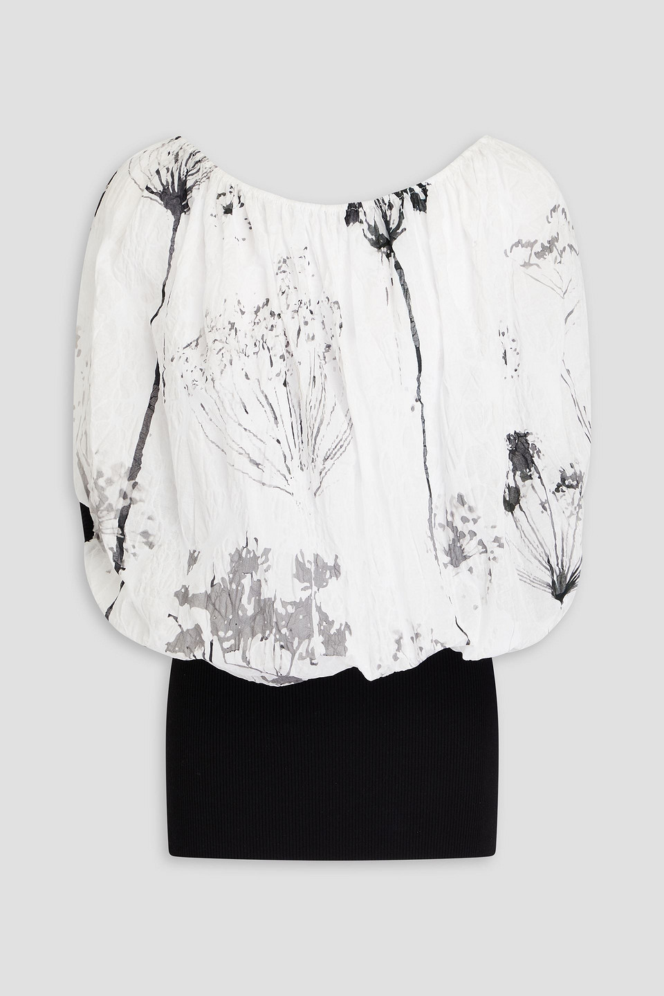 Gentryportofino - Floral-print cotton-moussleine top - White - IT 40